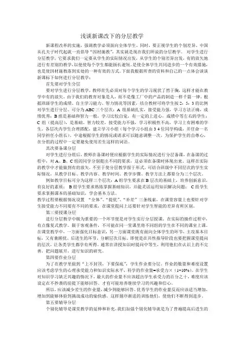 分层教学论文