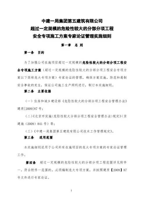 4.超过一定规模的危险性较大的分部分项工程安全专项施工方案专家论证实施细则