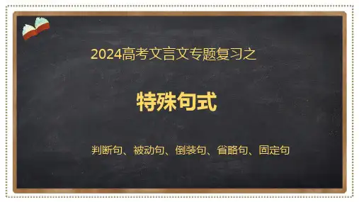 文言文专题：特殊句式课件-2025年高考语文总复习之文言文阅读(全国通用)