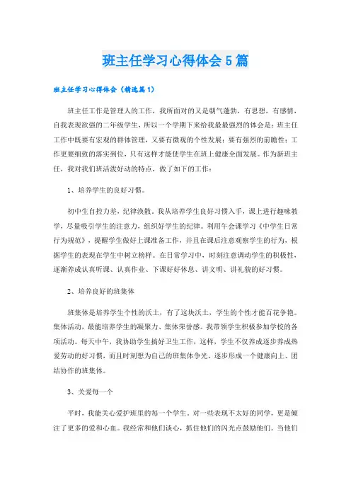 班主任学习心得体会5篇