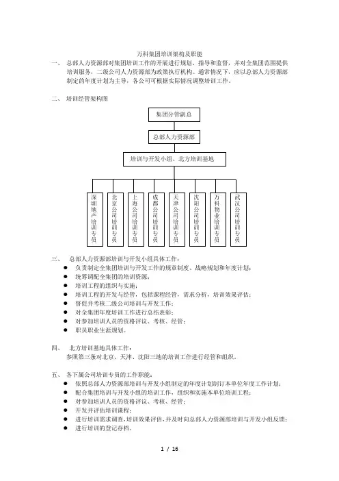 万科培训体系