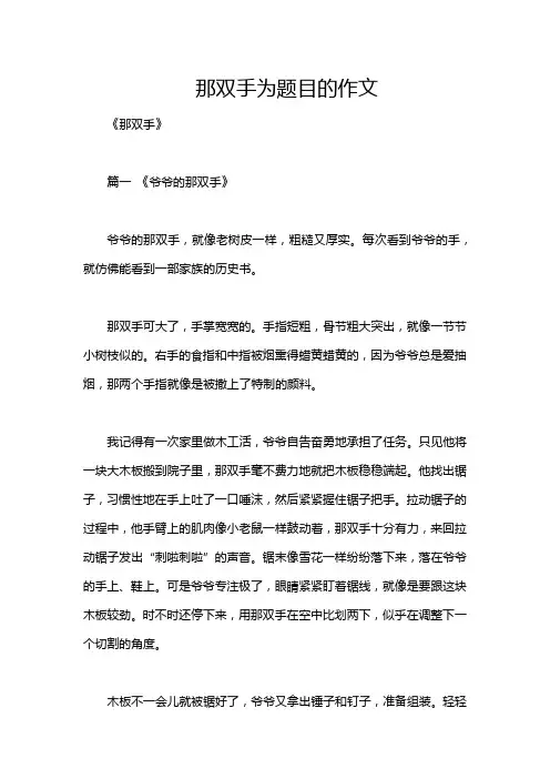 那双手为题目的作文