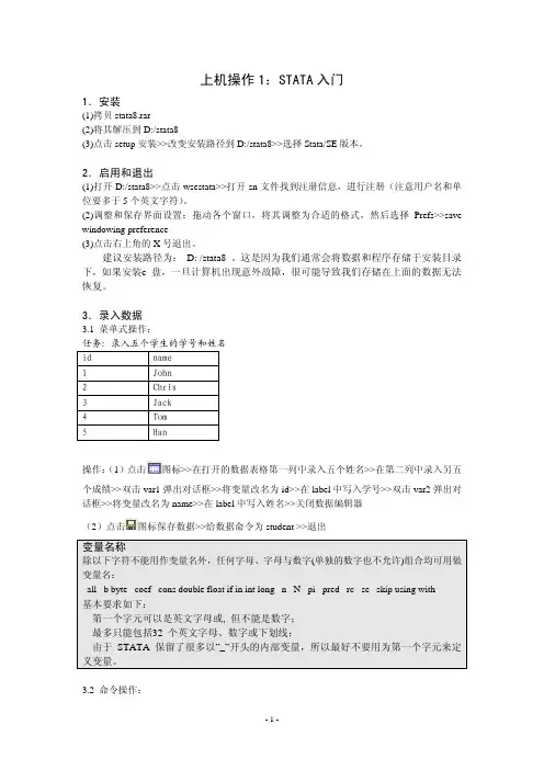 stata入门操作