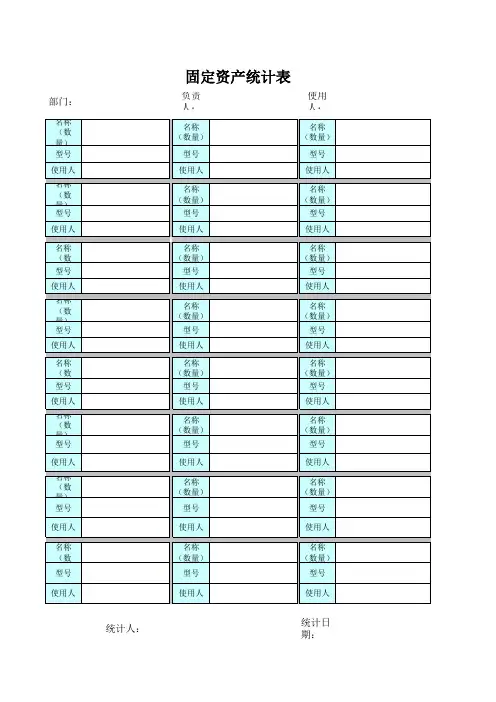 固定资产统计表