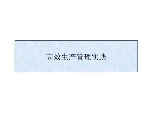 高效生产管理实践(ppt 37张)