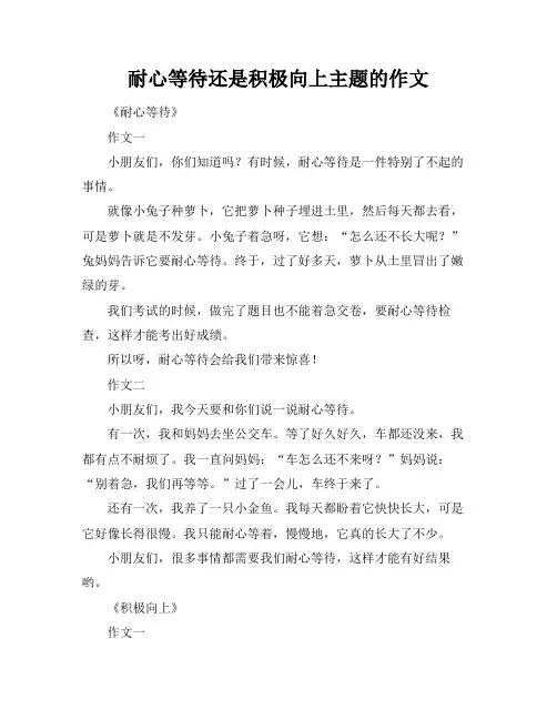 耐心等待还是积极向上主题的作文
