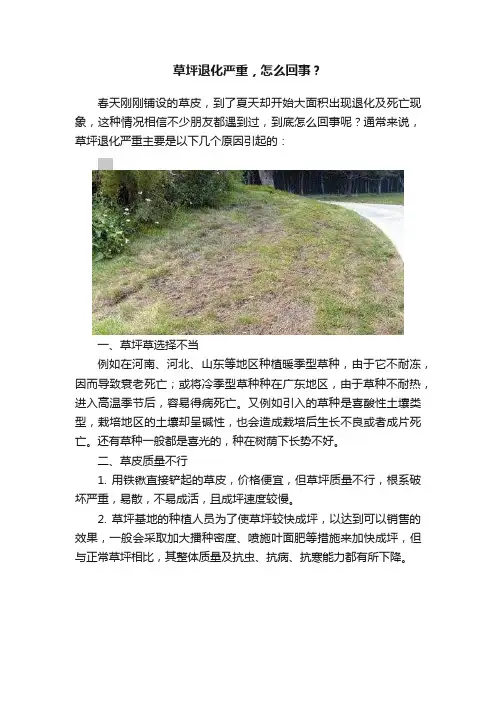 草坪退化严重，怎么回事？