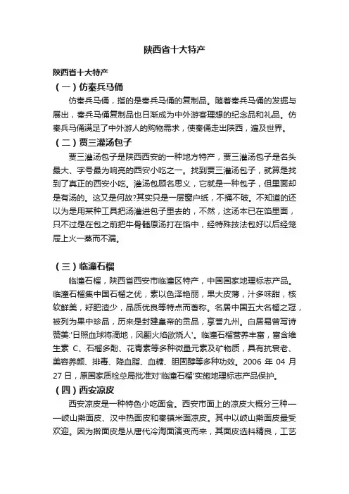 陕西省十大特产