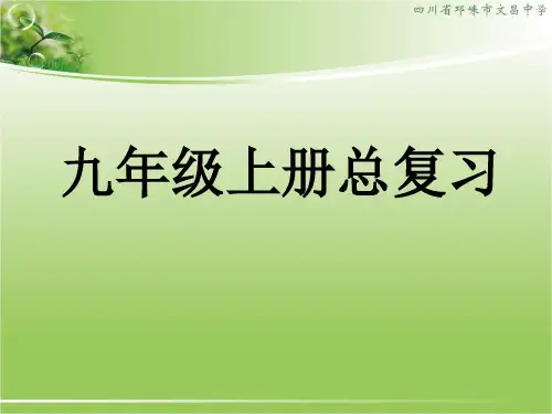 新人教版九年级化学上册复习PPT课件