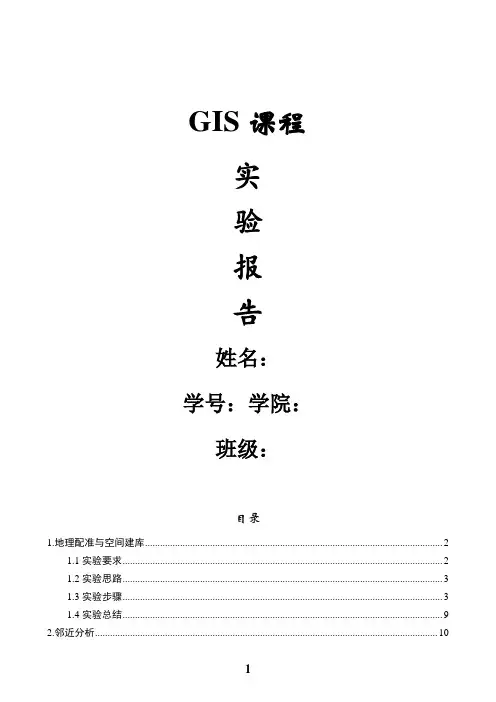 GIS课程实验报告