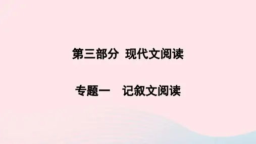 河南省2020年中考语文第三部分现代文阅读专题一记叙文阅读第一节内容理解分析复习课件