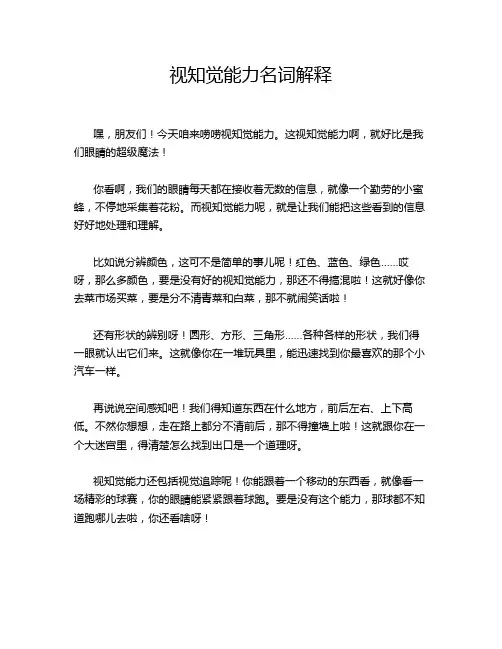 视知觉能力名词解释