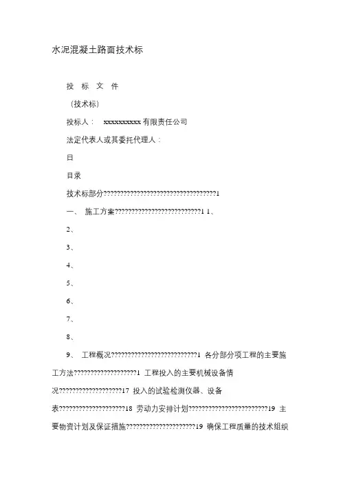 水泥混凝土路面技术标.doc