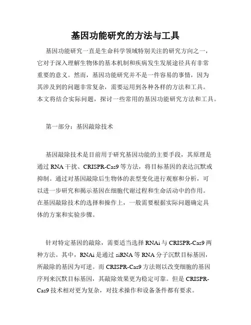 基因功能研究的方法与工具