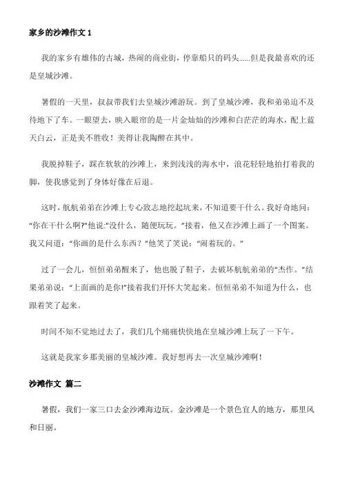 家乡的沙滩作文500字