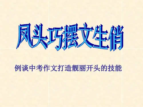 凤头巧摆文生俏——中考作文开头技巧PPT课件
