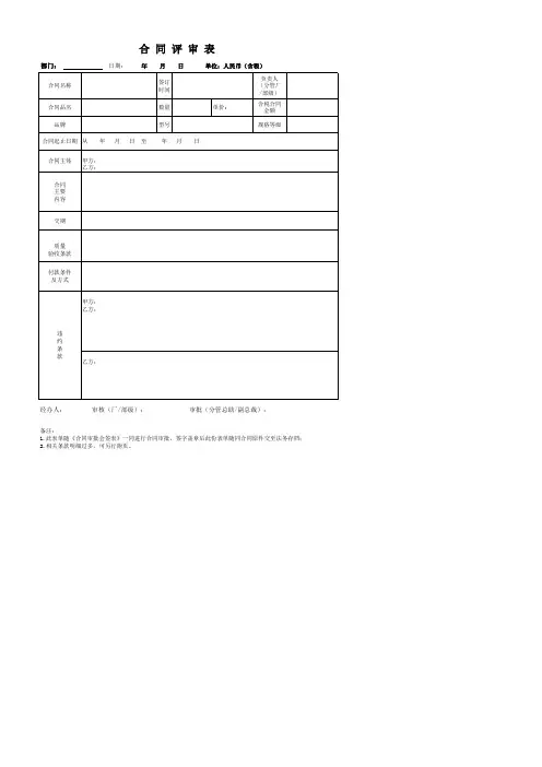 合同评审表1
