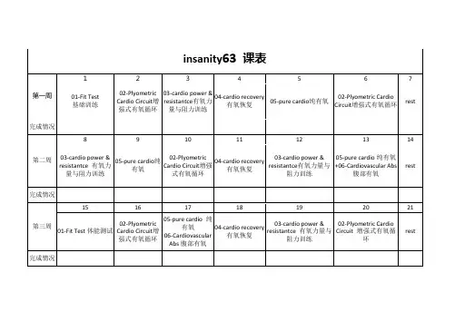 insanity63课表-Word完美打印版
