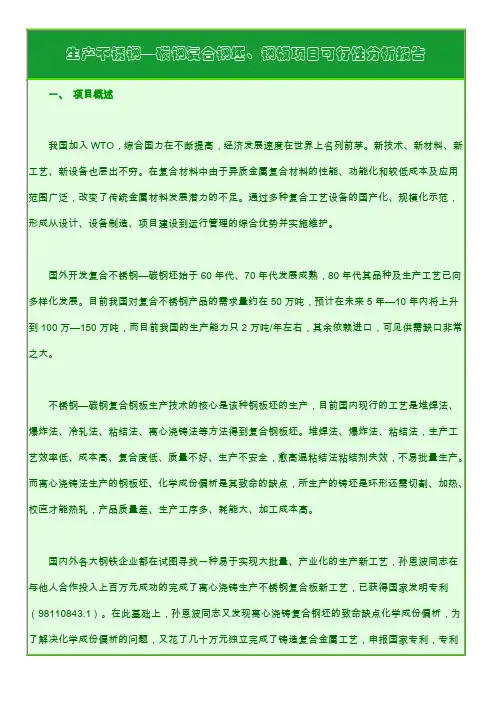 生产不锈钢复合板报告