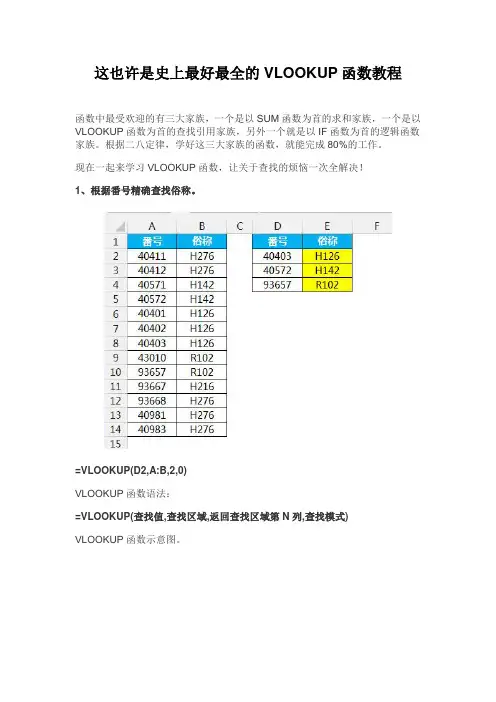 VLOOKUP函数教程