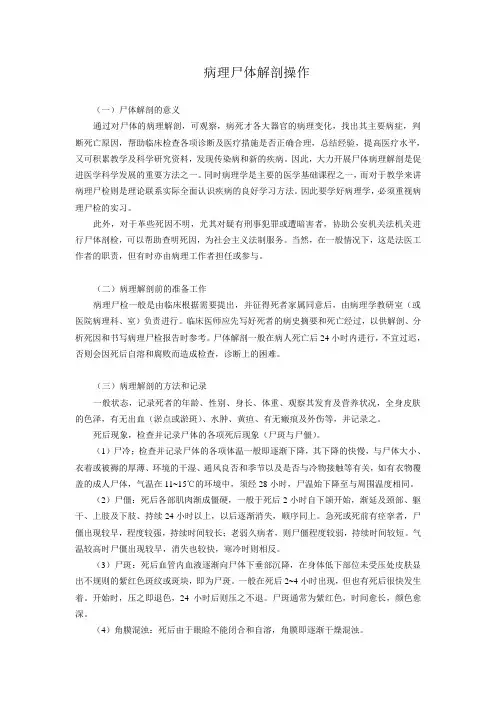 病理尸体解剖操作