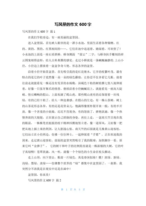 写风景的作文600字