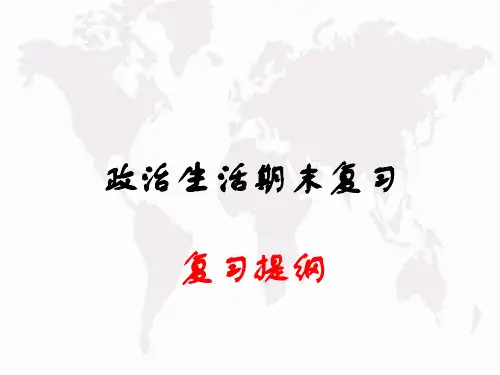人教版高中政治必修二复习提纲