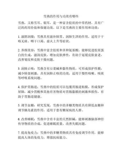 雪燕的作用与功效有哪些