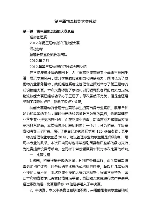 第三届物流技能大赛总结