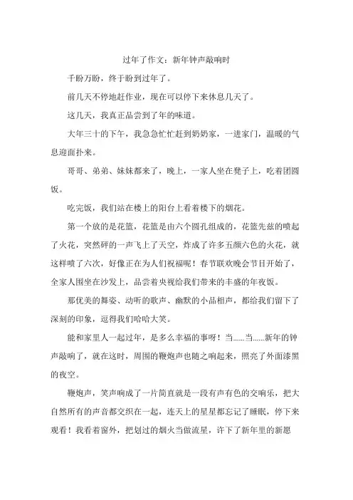 过年了作文：新年钟声敲响时