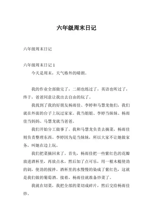 六年级周末日记