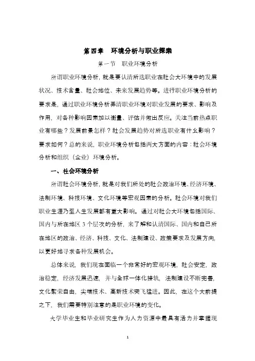 第四章--环境分析和职业探索
