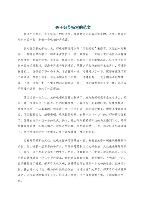 关于细节描写的范文