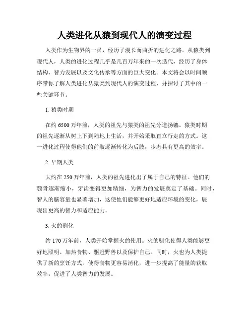 人类进化从猿到现代人的演变过程