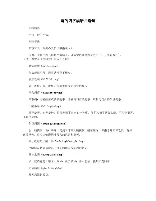 痛的四字成语并造句