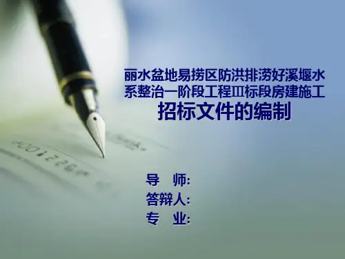 毕业答辩招标文件的编制ppt