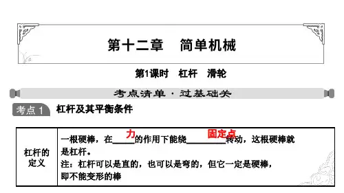 中考物理一轮复习课件：1 杠杆 滑轮