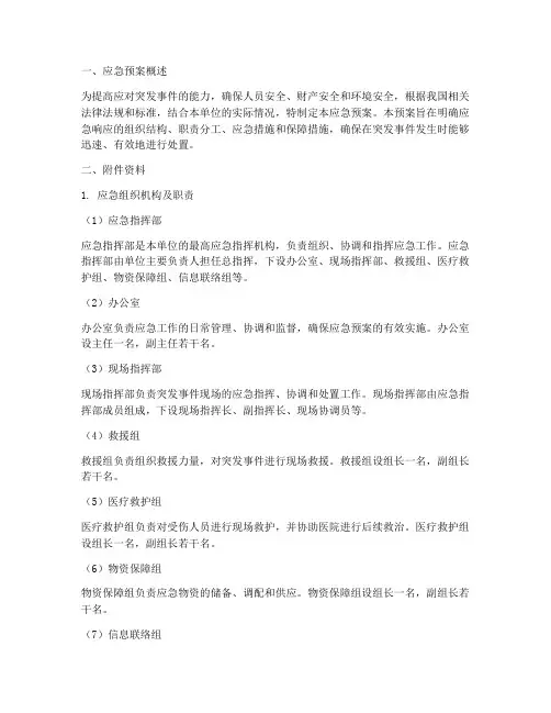 应急预案支持附件资料