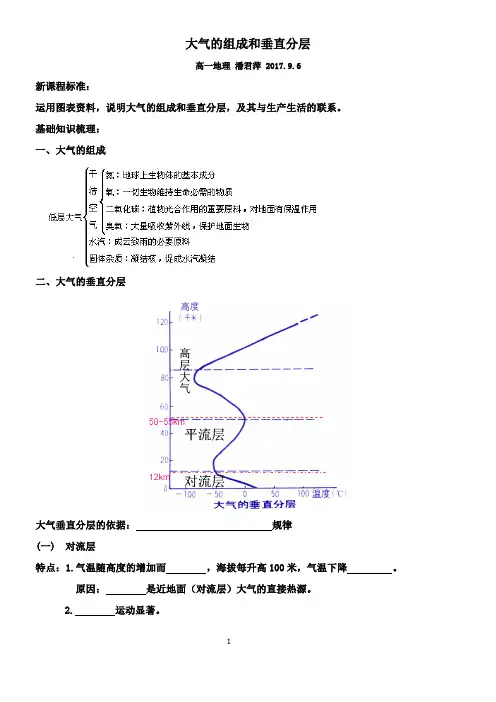 大气的组成和垂直分层