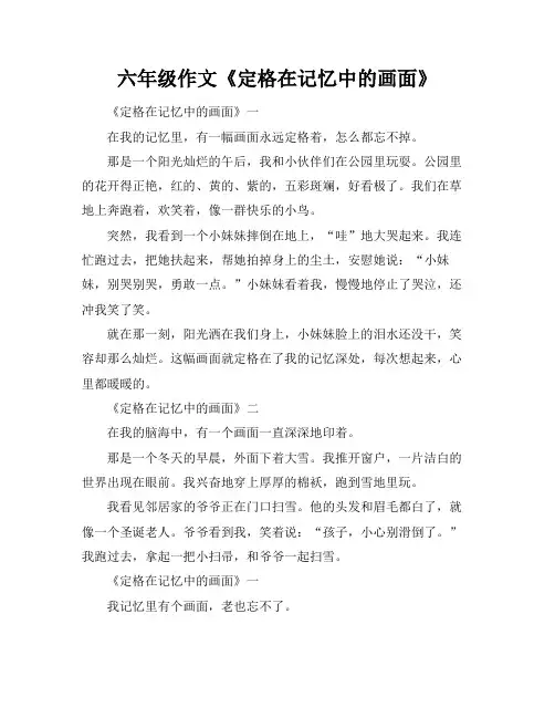 六年级作文《定格在记忆中的画面》
