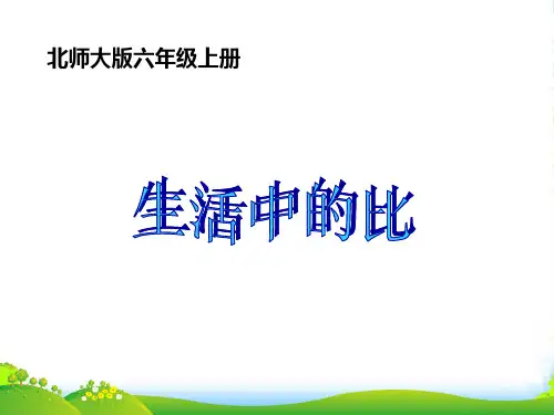 新北师大版六年级数学上册《生活中的比》优课件