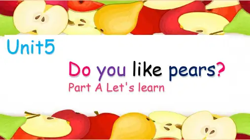 人教PEP版英语三年级下册Unit5 Part A Let's learn课件