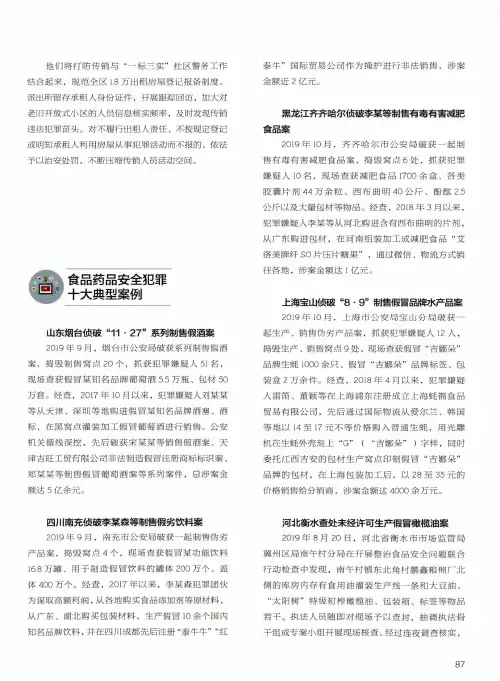 食品药品安全犯罪十大典型案例