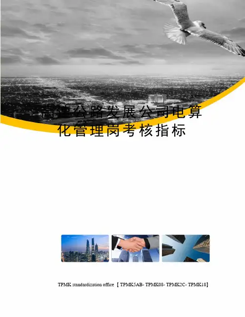 高速公路发展公司电算化管理岗考核指标