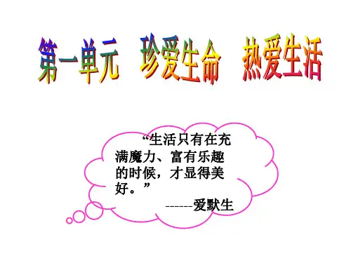 九年级政治珍爱生命热爱生活