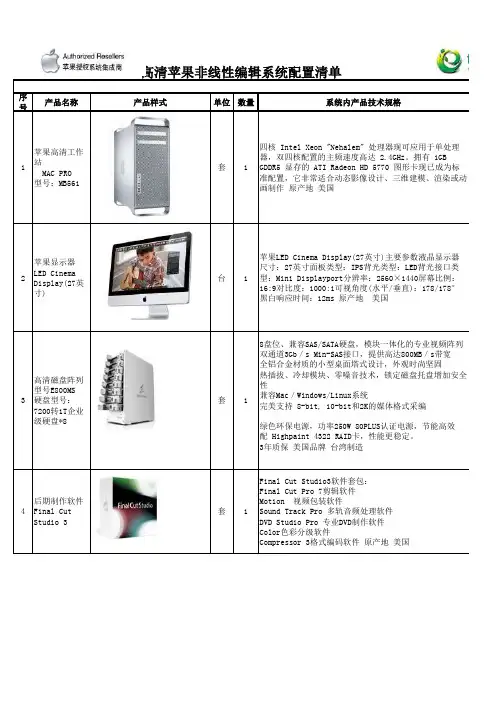 高清苹果非线性编辑配置清单AJA_KOAN3代(1)