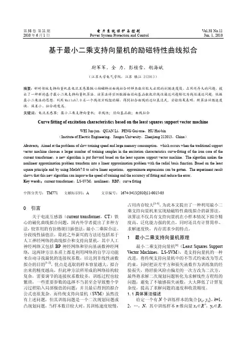基于最小二乘支持向量机的励磁特性曲线拟合