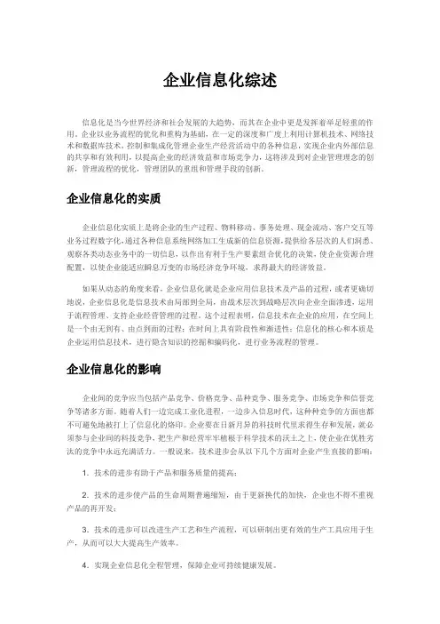 企业信息化综述