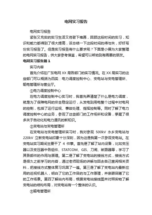 电网实习报告