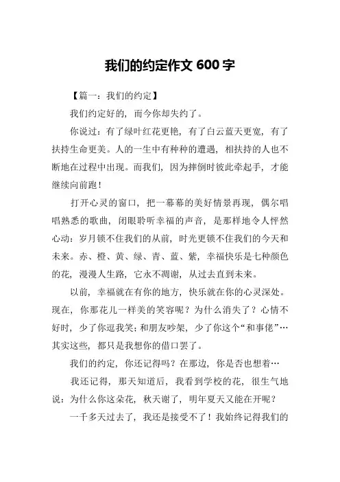 我们的约定作文600字
